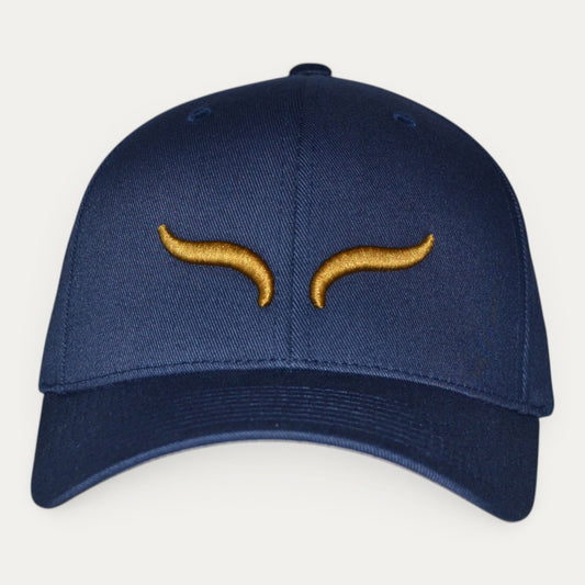 AURENS Classic Navy / Gold cap, side view